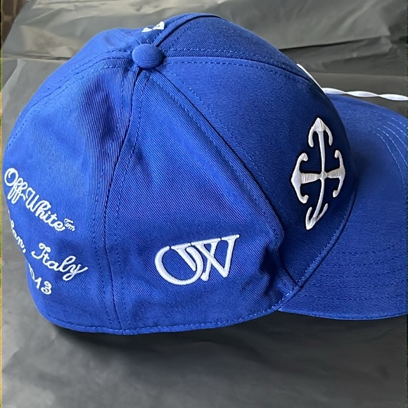 Off white blue baseball cap with logo size medium…Brand new - Picture 7 of 7